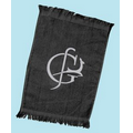 TL11 Lightweight Fingertip Fringed Towel 11x18 Black (Printed)